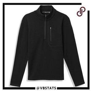 Ibex Men's Shak 1/4 Zip Mid Layer Top in Black Size XXL 100% Merino Wool